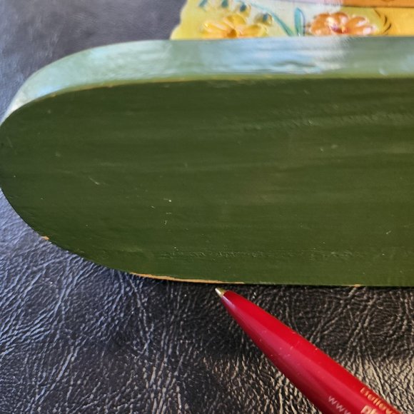 Easter Decoration Vintage 1980s Freestanding Wood Table Ornament Easter Bunny - Picture 9 of 10